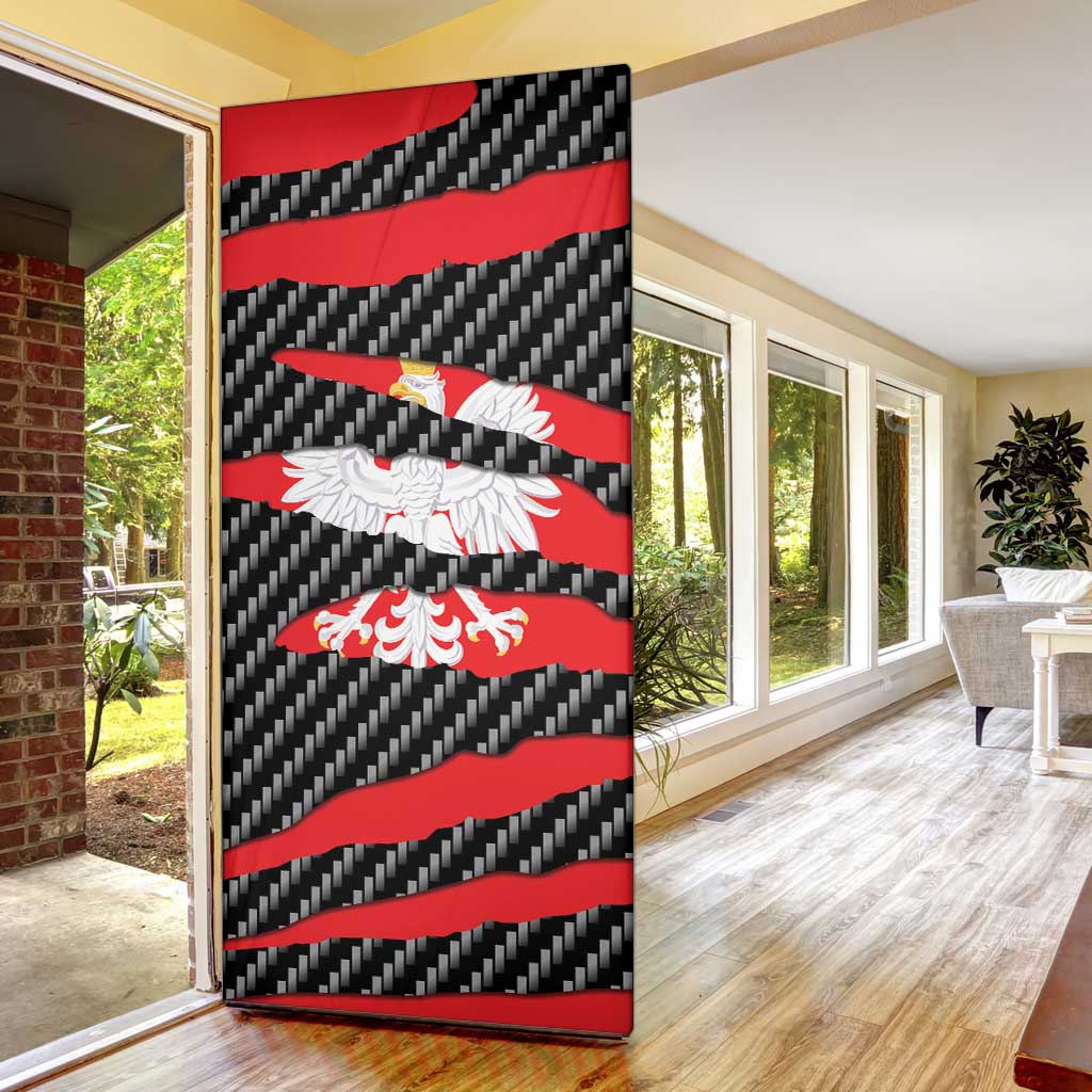 Poland Beast Door Cover Ripped Flag Graphic - Wonder Print Shop