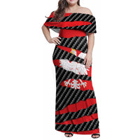 Poland Beast Family Matching Off Shoulder Maxi Dress and Hawaiian Shirt Ripped Flag Graphic - Wonder Print Shop