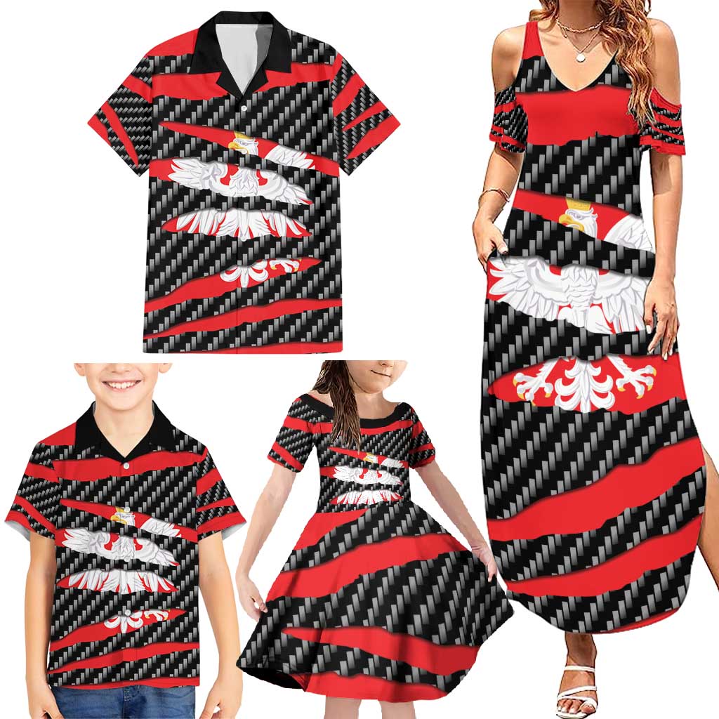 Poland Beast Family Matching Summer Maxi Dress and Hawaiian Shirt Ripped Flag Graphic - Wonder Print Shop