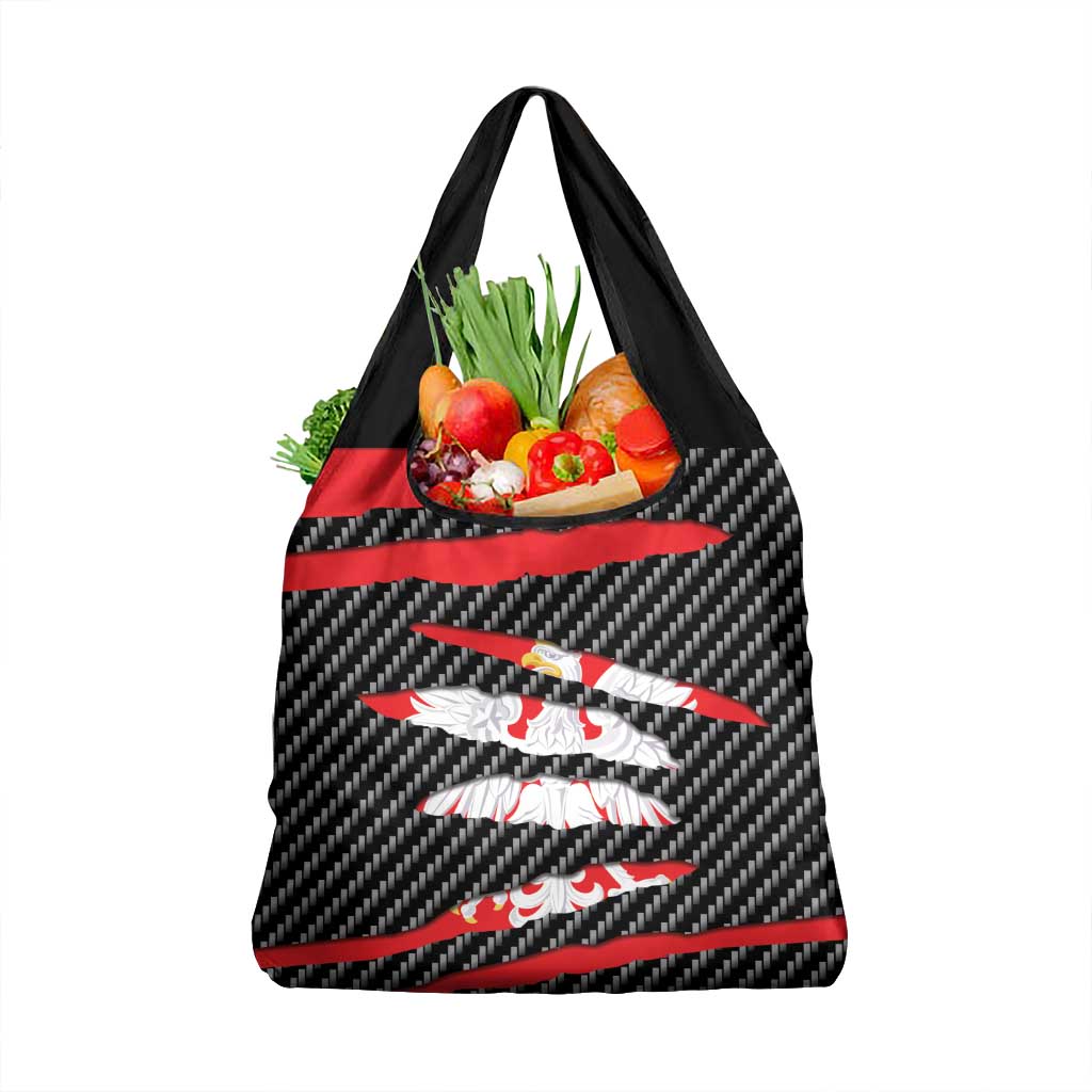 Poland Beast Grocery Bag Ripped Flag Graphic - Wonder Print Shop