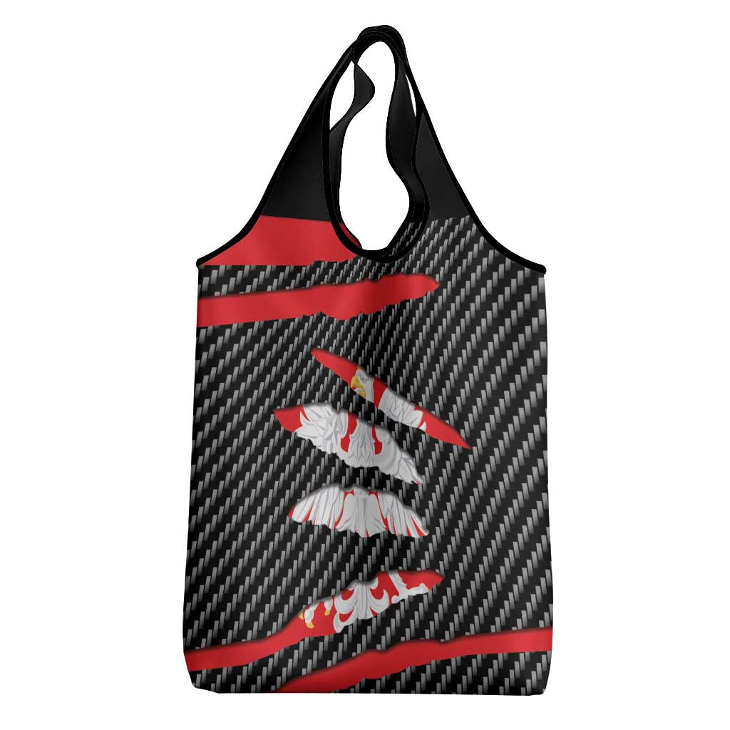 Poland Beast Grocery Bag Ripped Flag Graphic - Wonder Print Shop