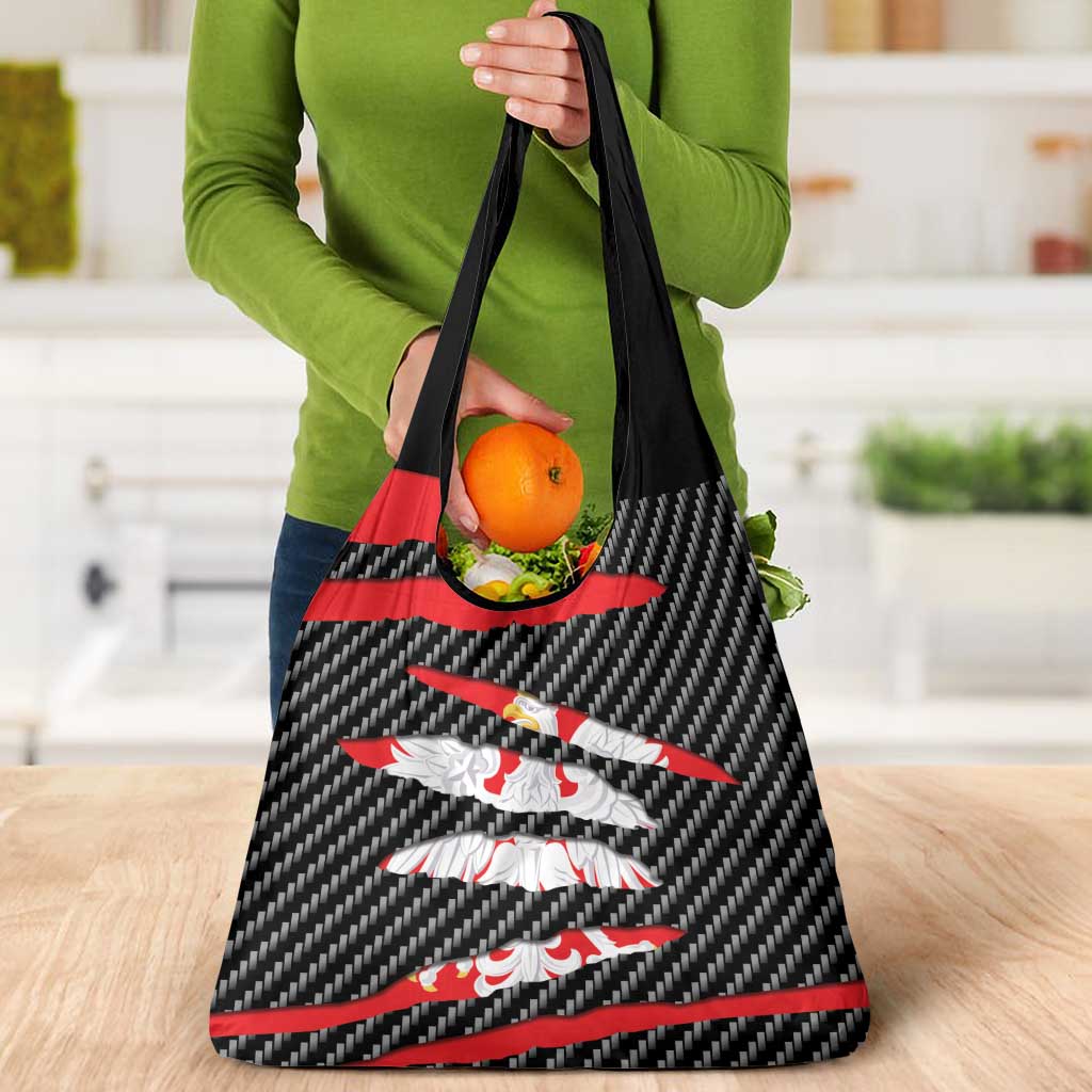 Poland Beast Grocery Bag Ripped Flag Graphic - Wonder Print Shop