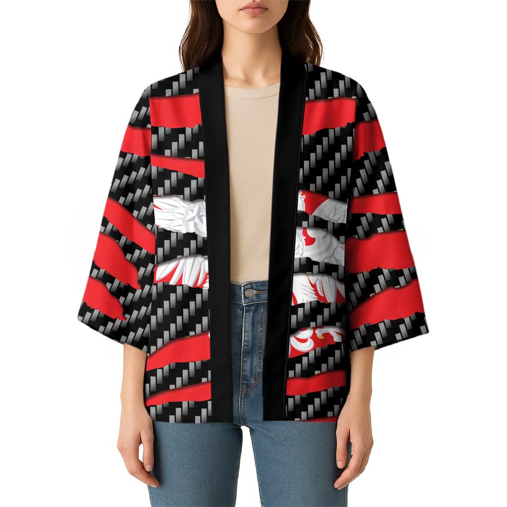 Poland Beast Kimono Ripped Flag Graphic - Wonder Print Shop