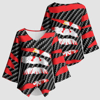 Poland Beast Kimono Sleeve Blouse Ripped Flag Graphic - Wonder Print Shop