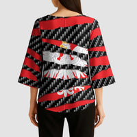Poland Beast Kimono Sleeve Blouse Ripped Flag Graphic - Wonder Print Shop