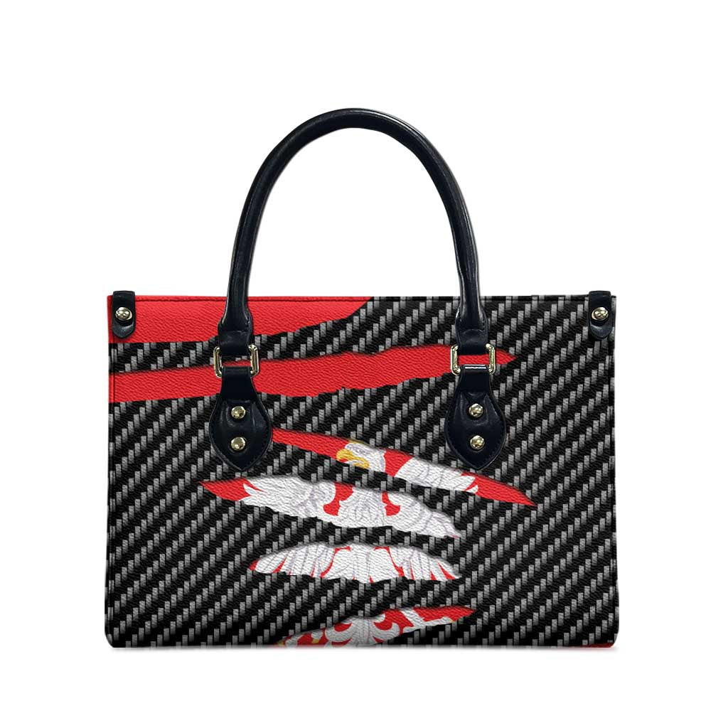 Poland Beast Leather Bag Ripped Flag Graphic - Wonder Print Shop