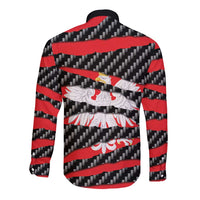 Poland Beast Long Sleeve Button Shirt Ripped Flag Graphic - Wonder Print Shop