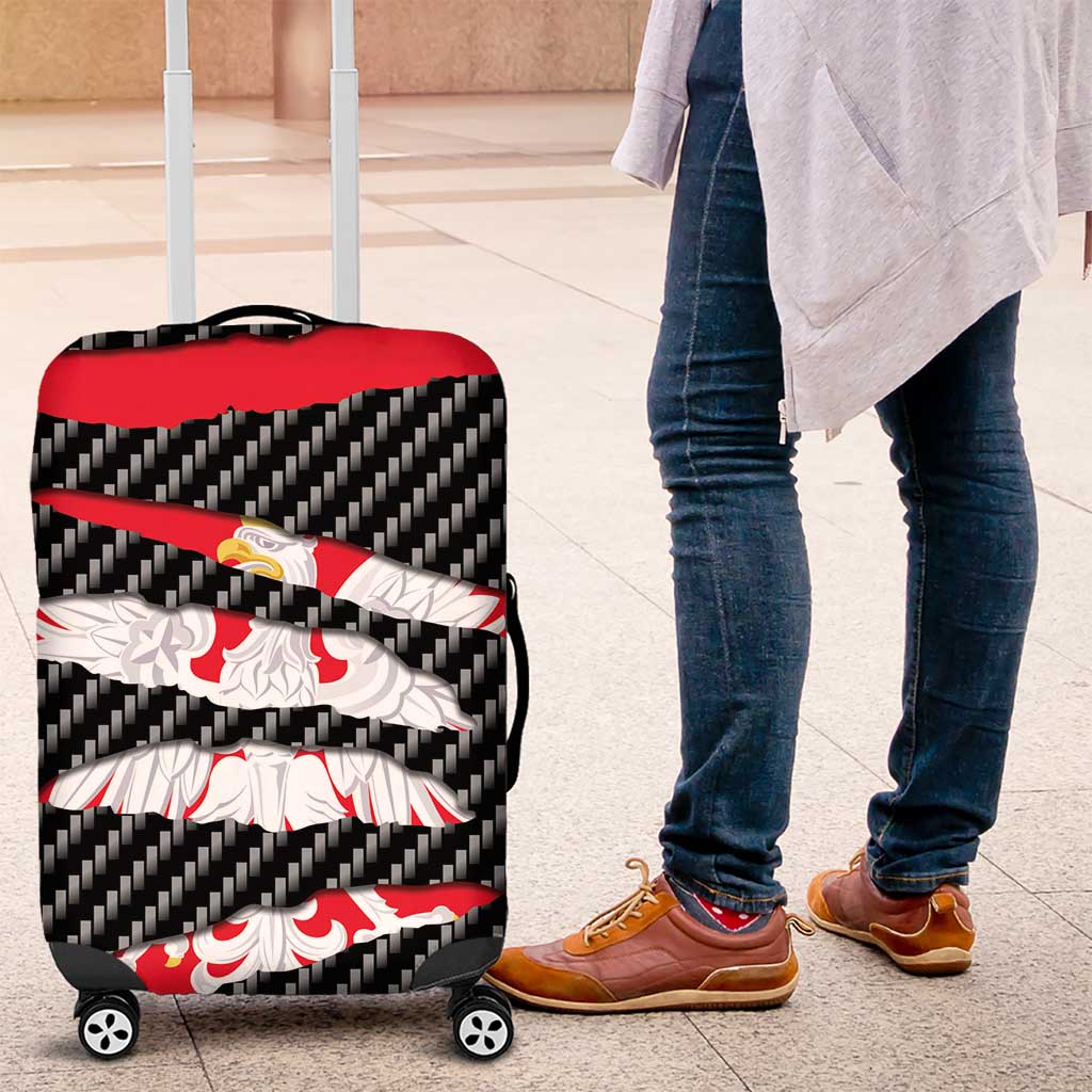 Poland Beast Luggage Cover Ripped Flag Graphic - Wonder Print Shop