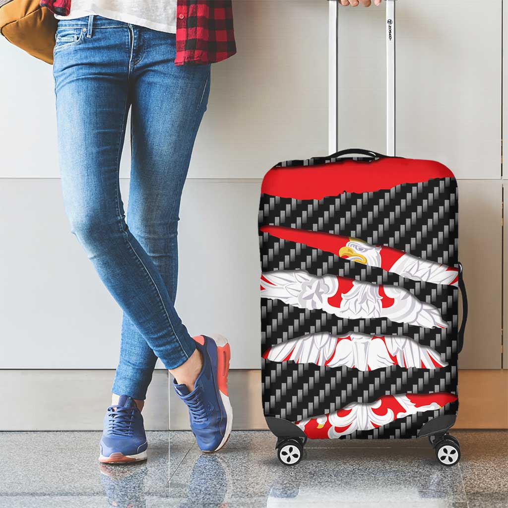 Poland Beast Luggage Cover Ripped Flag Graphic - Wonder Print Shop
