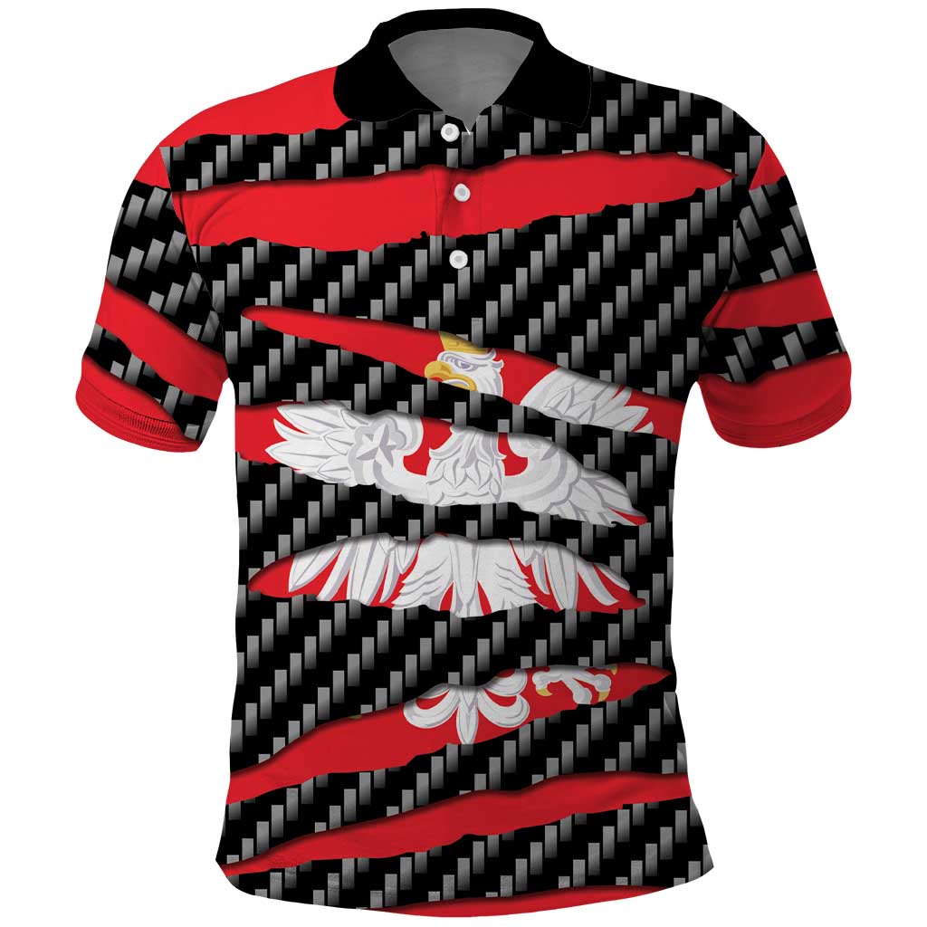 Poland Beast Polo Shirt Ripped Flag Graphic - Wonder Print Shop
