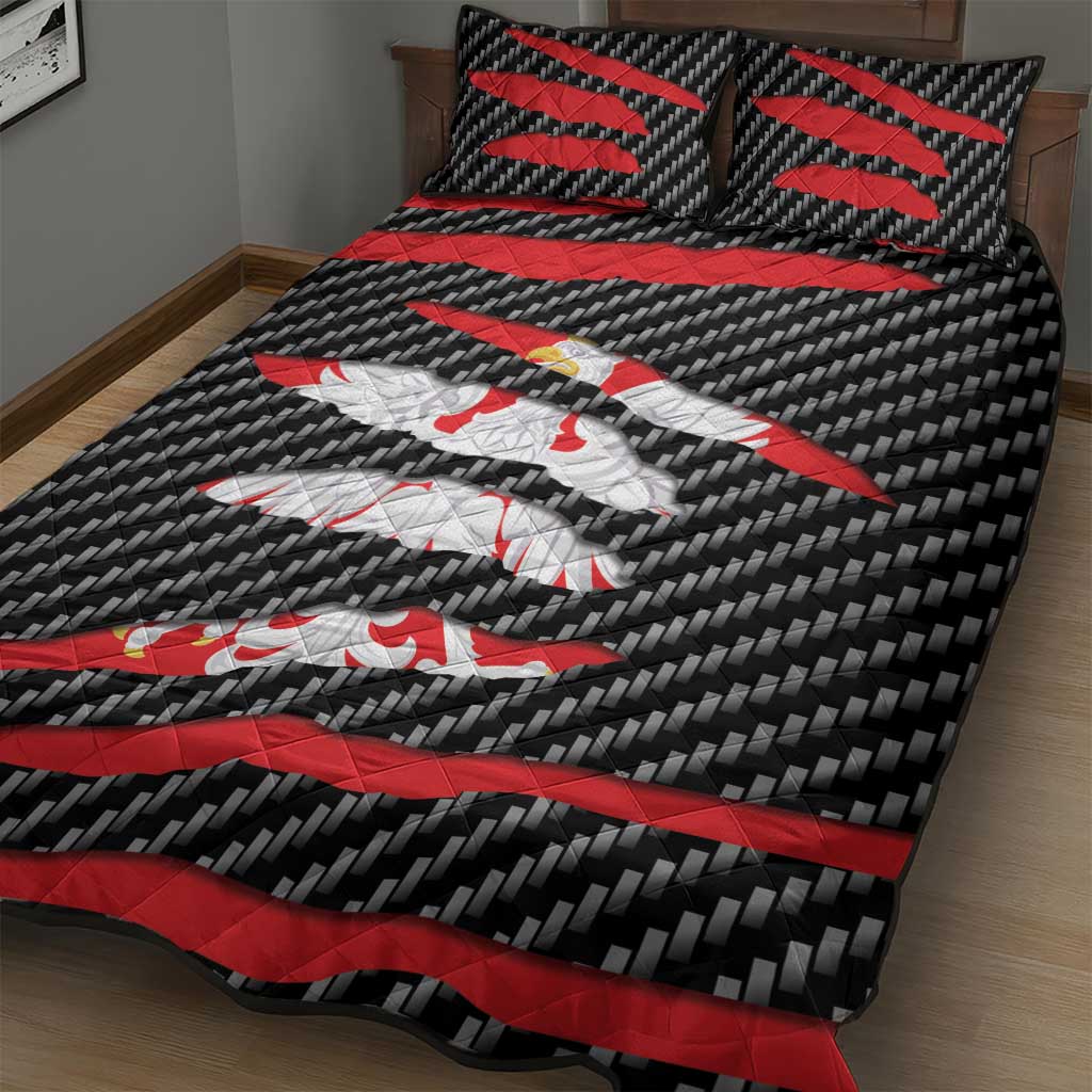 Poland Beast Quilt Bed Set Ripped Flag Graphic - Wonder Print Shop