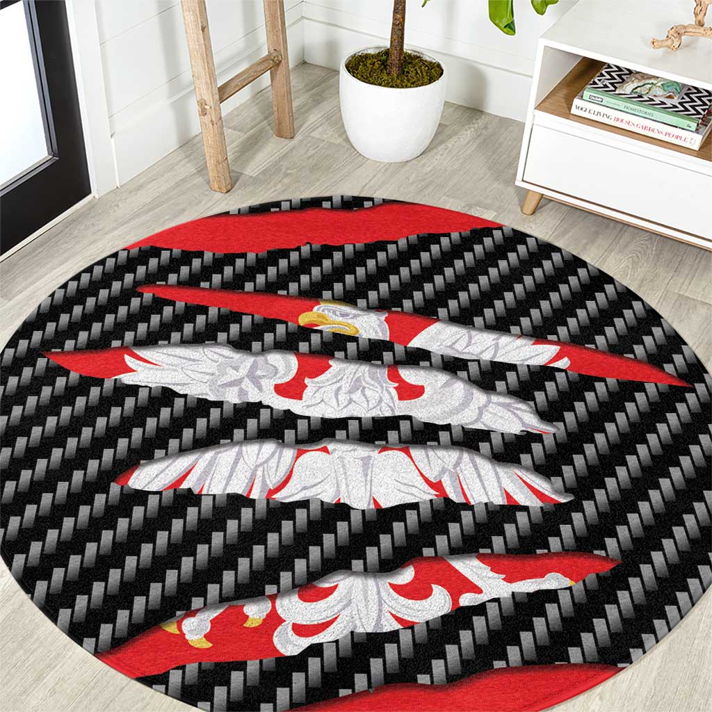 Poland Beast Round Carpet Ripped Flag Graphic - Wonder Print Shop