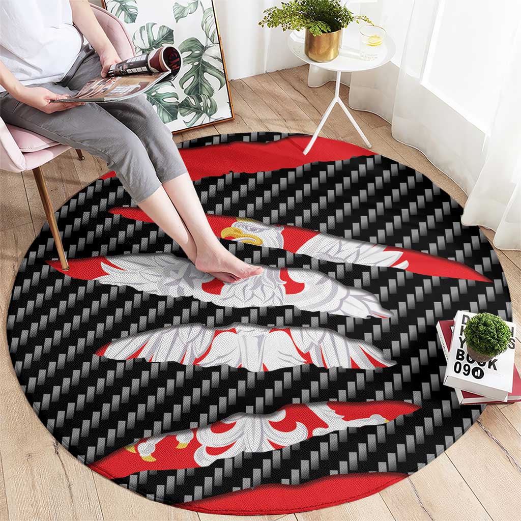 Poland Beast Round Carpet Ripped Flag Graphic - Wonder Print Shop