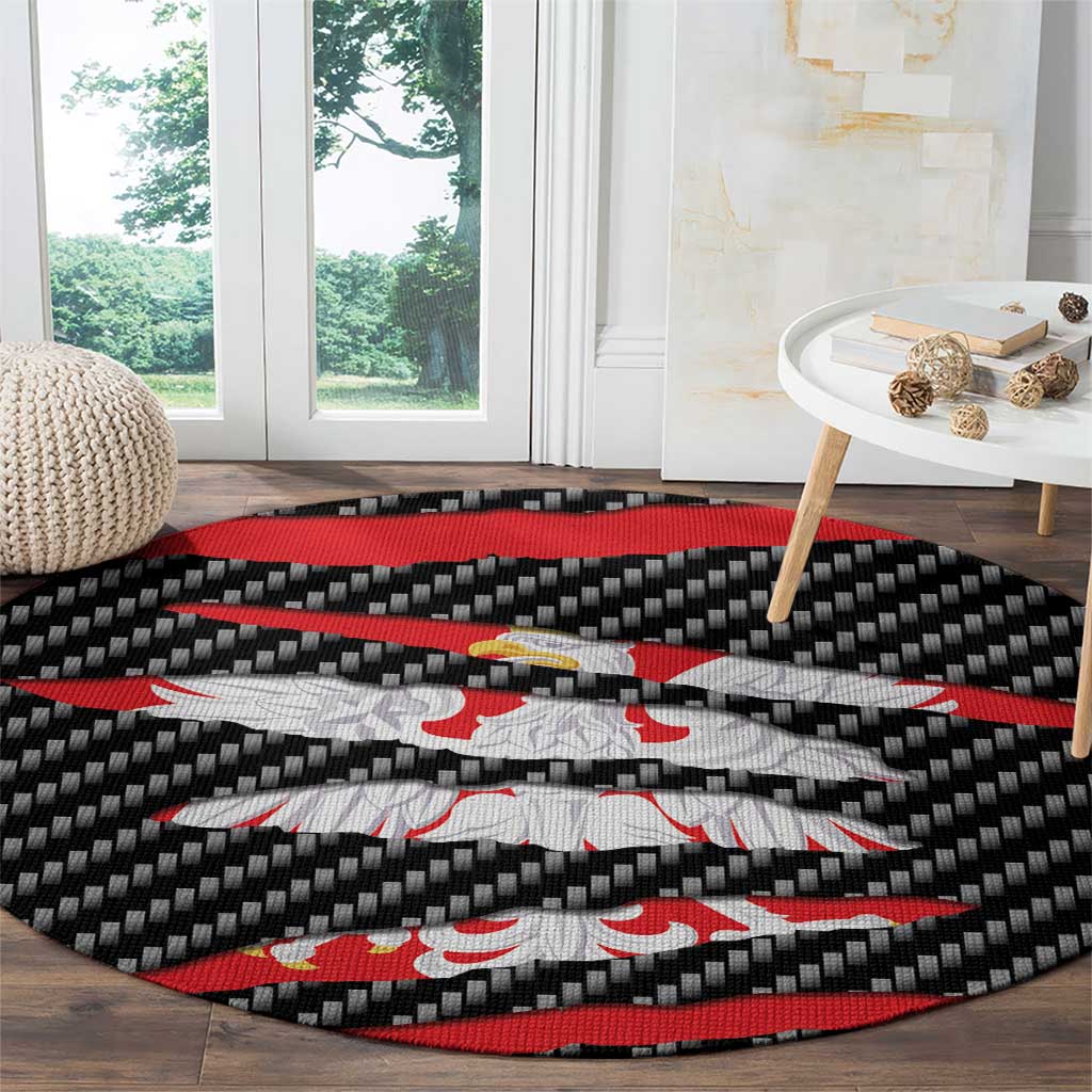 Poland Beast Round Carpet Ripped Flag Graphic - Wonder Print Shop