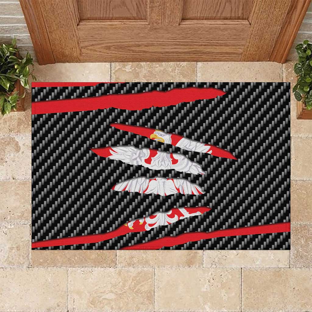 Poland Beast Rubber Doormat Ripped Flag Graphic - Wonder Print Shop