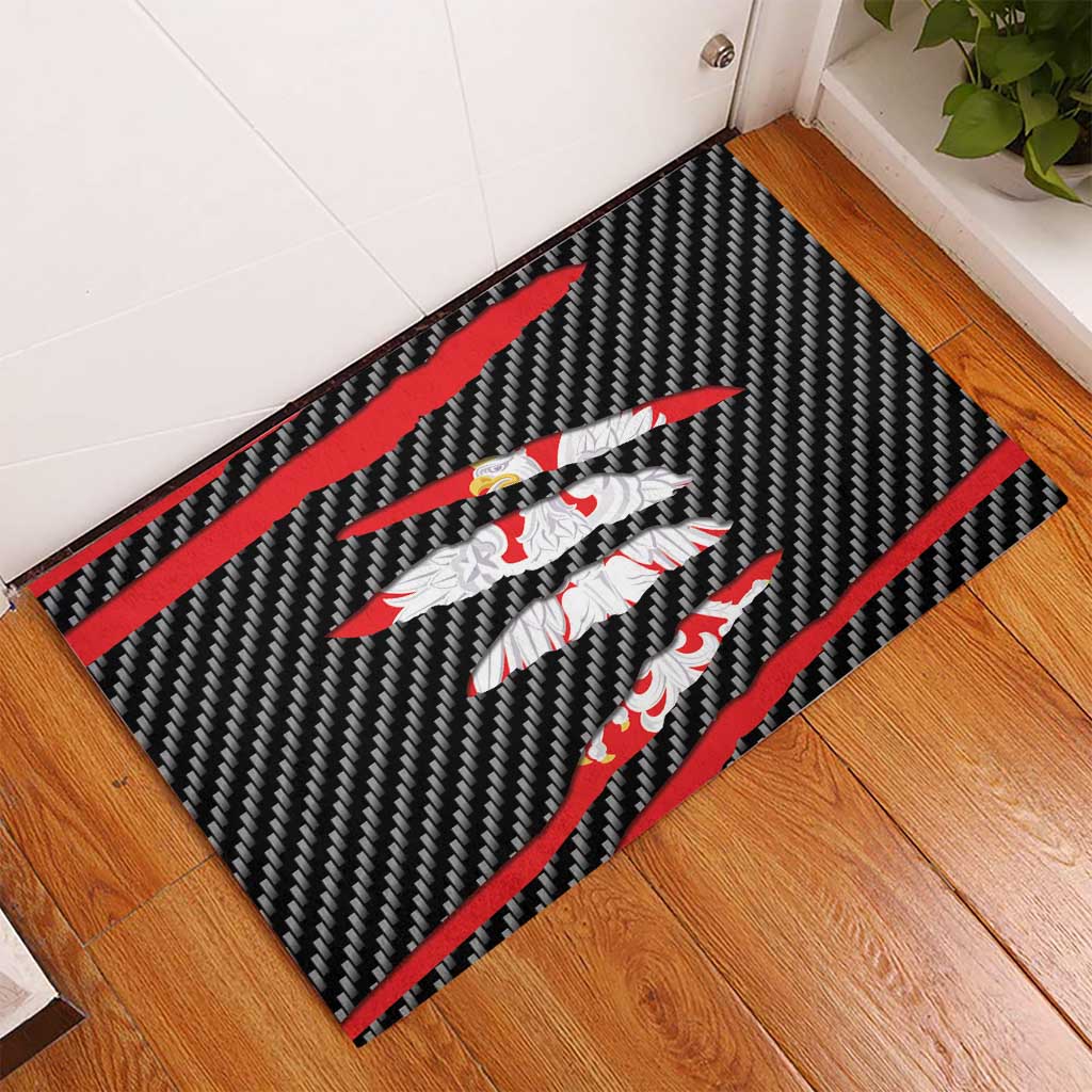 Poland Beast Rubber Doormat Ripped Flag Graphic - Wonder Print Shop