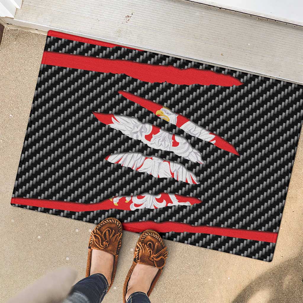 Poland Beast Rubber Doormat Ripped Flag Graphic - Wonder Print Shop