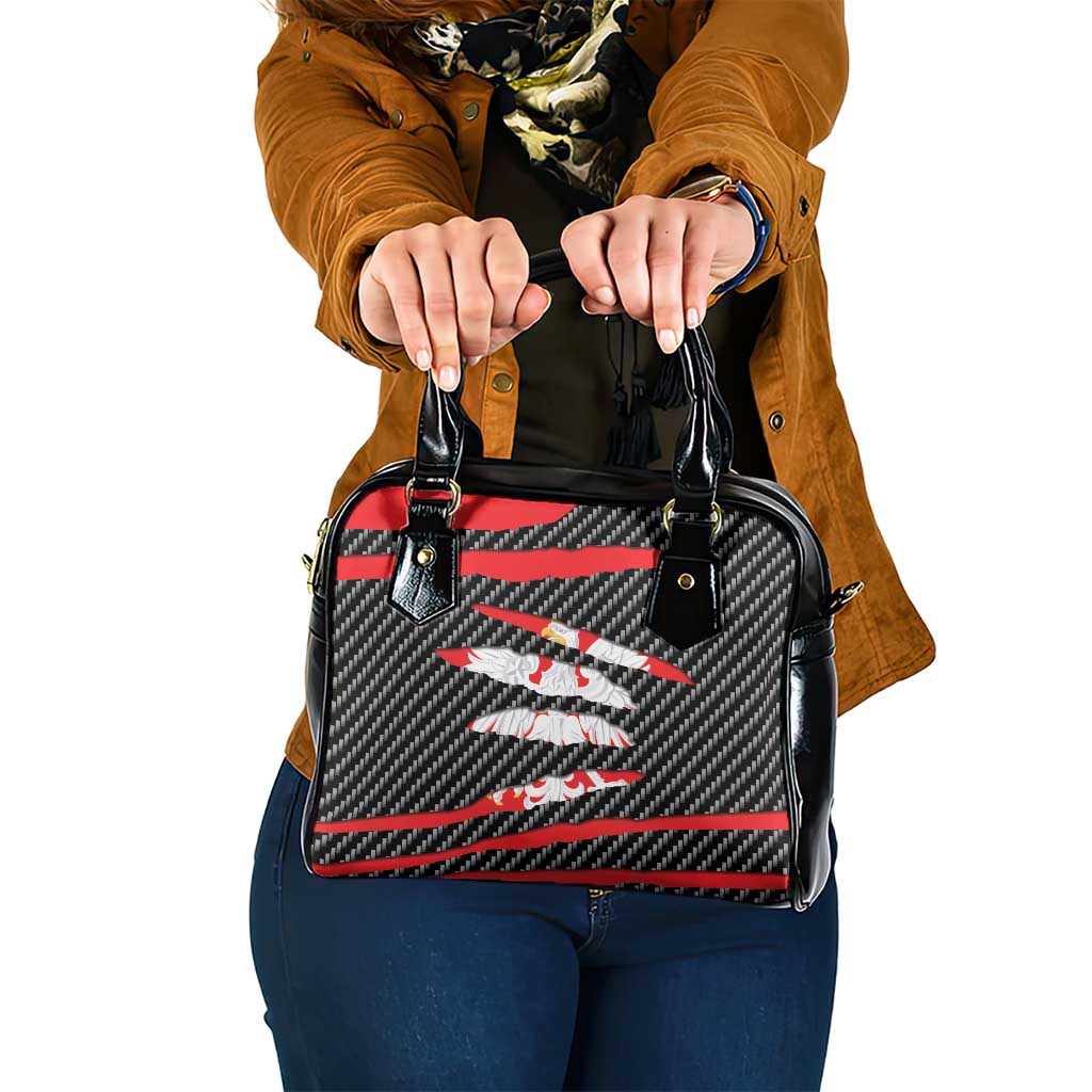 Poland Beast Shoulder Handbag Ripped Flag Graphic - Wonder Print Shop