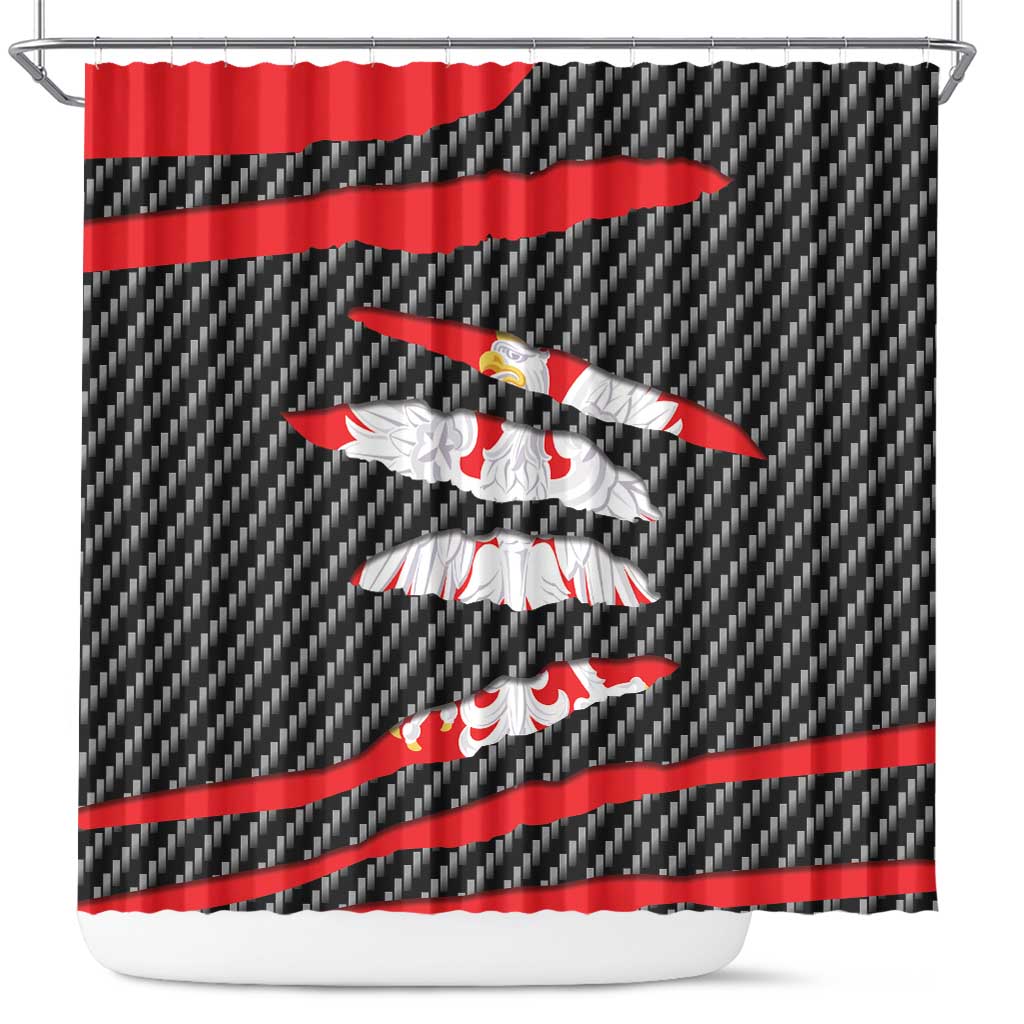 Poland Beast Shower Curtain Ripped Flag Graphic - Wonder Print Shop