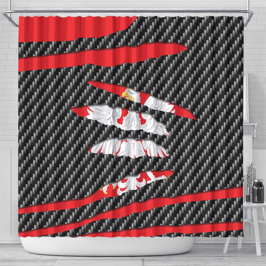 Poland Beast Shower Curtain Ripped Flag Graphic - Wonder Print Shop
