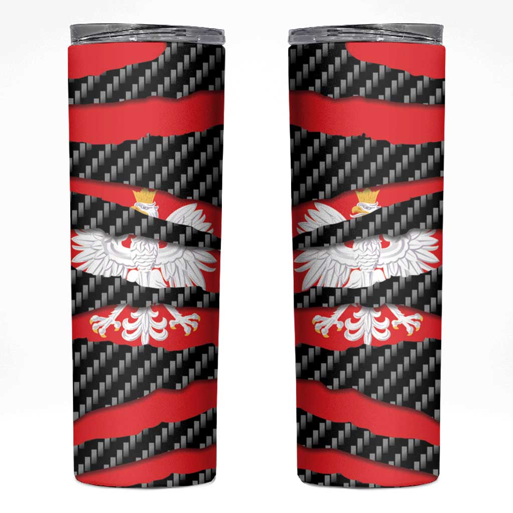Poland Beast Skinny Tumbler Ripped Flag Graphic - Wonder Print Shop