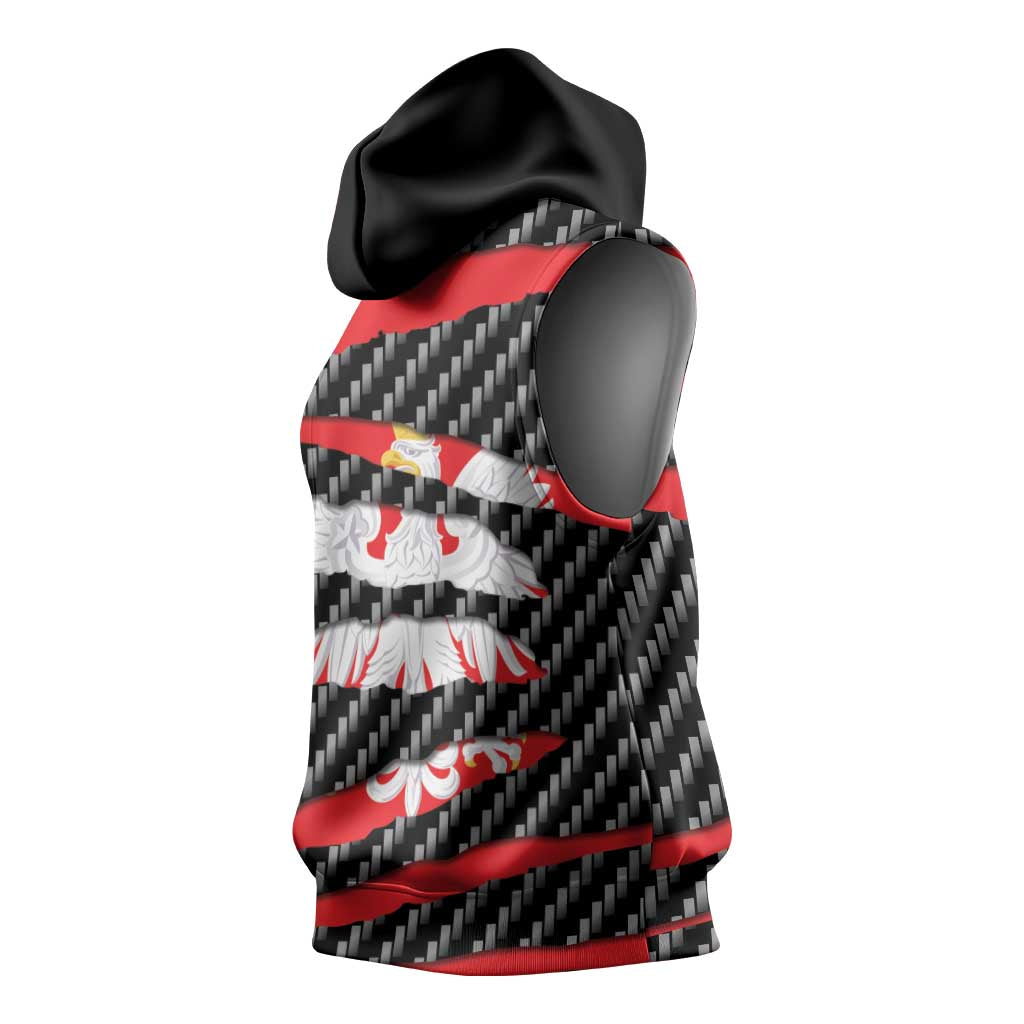 Poland Beast Sleeveless Hoodie Ripped Flag Graphic - Wonder Print Shop