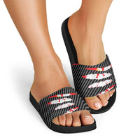Poland Beast Slide Sandals Ripped Flag Graphic - Wonder Print Shop