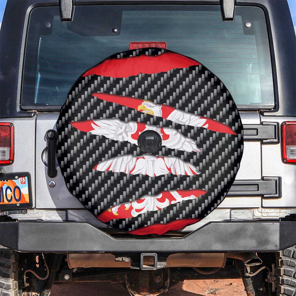 Poland Beast Spare Tire Cover Ripped Flag Graphic - Wonder Print Shop
