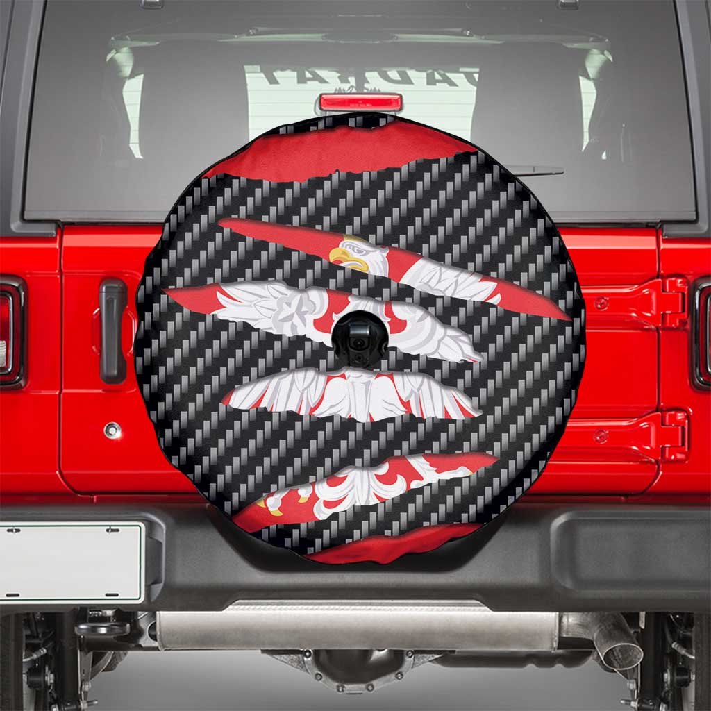 Poland Beast Spare Tire Cover Ripped Flag Graphic - Wonder Print Shop