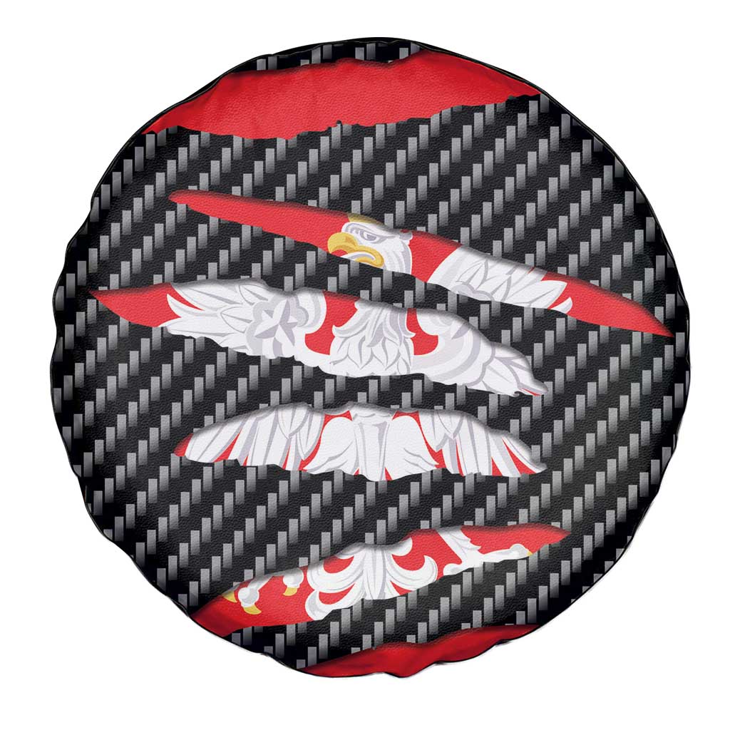 Poland Beast Spare Tire Cover Ripped Flag Graphic - Wonder Print Shop