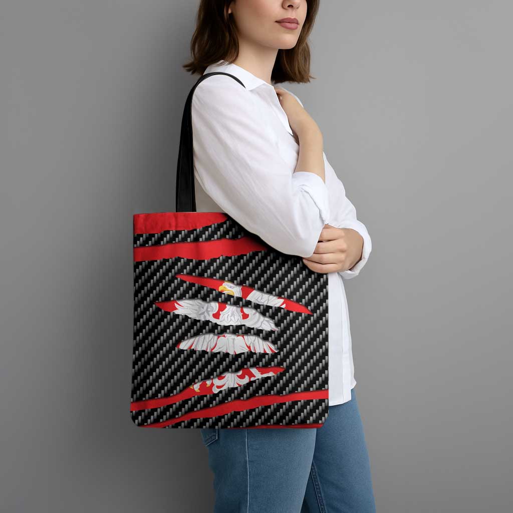 Poland Beast Tote Bag Ripped Flag Graphic - Wonder Print Shop