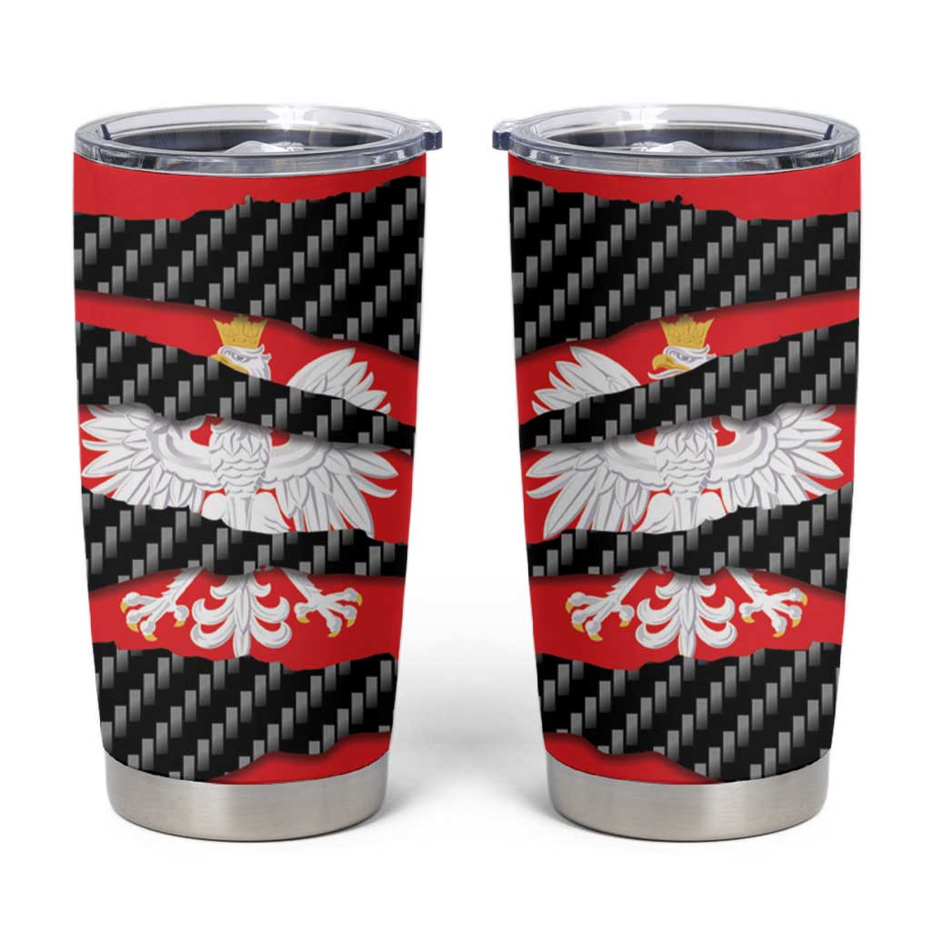 Poland Beast Tumbler Cup Ripped Flag Graphic - Wonder Print Shop