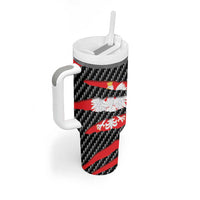 Poland Beast Tumbler With Handle Ripped Flag Graphic - Wonder Print Shop