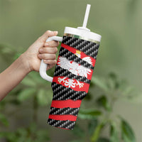 Poland Beast Tumbler With Handle Ripped Flag Graphic - Wonder Print Shop
