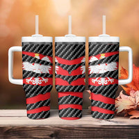 Poland Beast Tumbler With Handle Ripped Flag Graphic - Wonder Print Shop