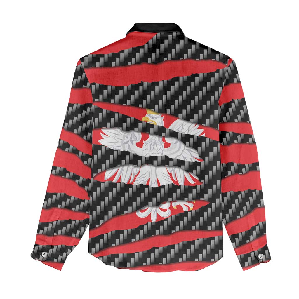Poland Beast Women Casual Shirt Ripped Flag Graphic - Wonder Print Shop