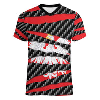 Poland Beast Women V-Neck T-Shirt Ripped Flag Graphic - Wonder Print Shop