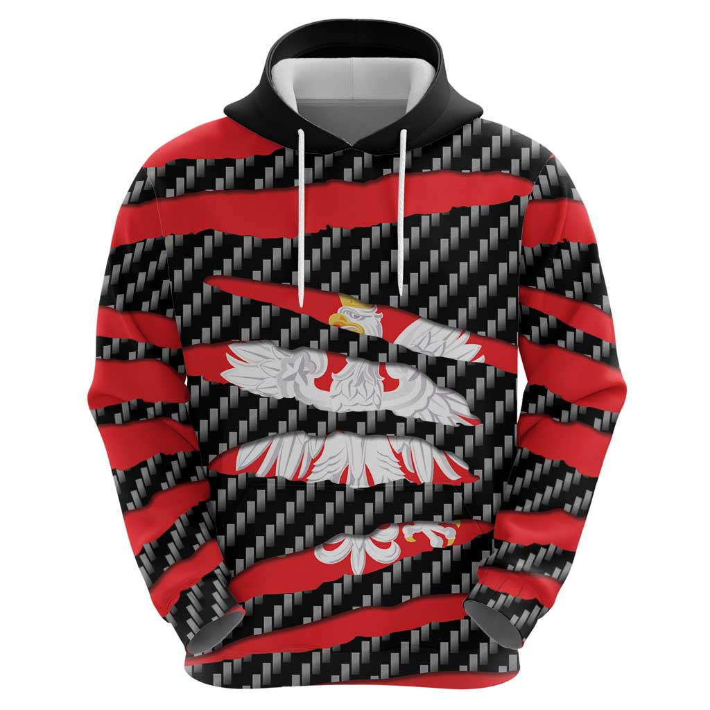 Poland Beast Zip Hoodie Ripped Flag Graphic - Wonder Print Shop