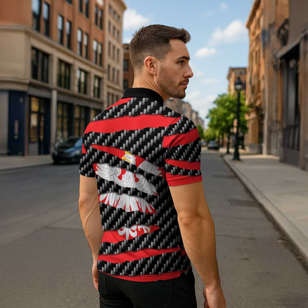 Poland Beast Zipper Polo Shirt Ripped Flag Graphic - Wonder Print Shop