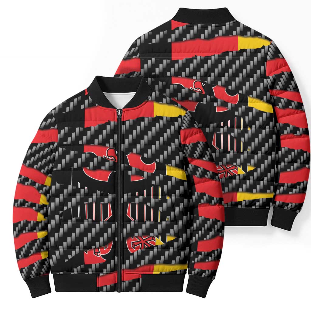 Germany Beast Bomber Puffer Jacket Ripped Flag Graphic - Wonder Print Shop