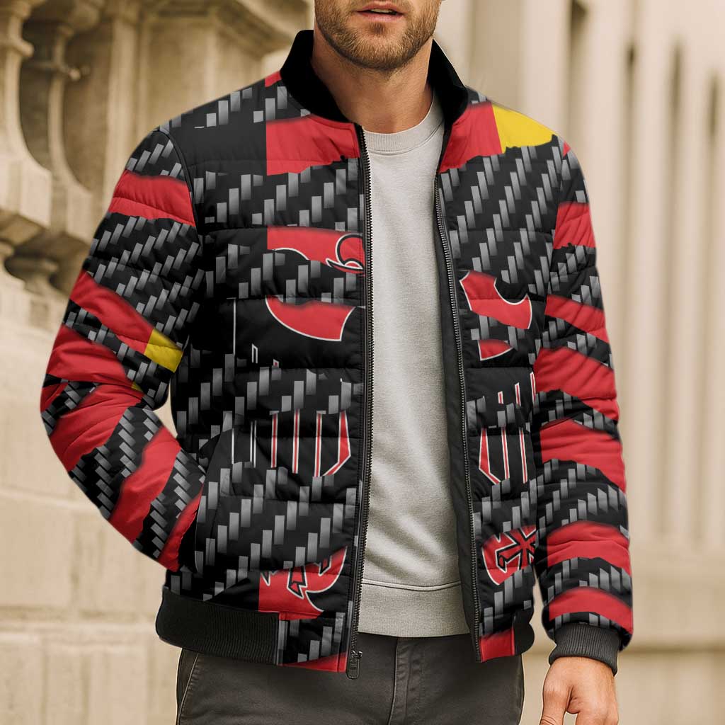 Germany Beast Bomber Puffer Jacket Ripped Flag Graphic - Wonder Print Shop