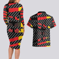 Germany Beast Couples Matching Long Sleeve Bodycon Dress and Hawaiian Shirt Ripped Flag Graphic - Wonder Print Shop