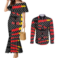 Germany Beast Couples Matching Mermaid Dress and Long Sleeve Button Shirt Ripped Flag Graphic - Wonder Print Shop