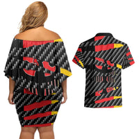 Germany Beast Couples Matching Off Shoulder Short Dress and Hawaiian Shirt Ripped Flag Graphic - Wonder Print Shop