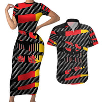 Germany Beast Couples Matching Short Sleeve Bodycon Dress and Hawaiian Shirt Ripped Flag Graphic - Wonder Print Shop