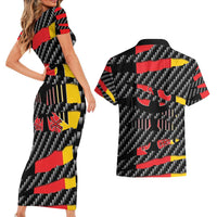 Germany Beast Couples Matching Short Sleeve Bodycon Dress and Hawaiian Shirt Ripped Flag Graphic - Wonder Print Shop