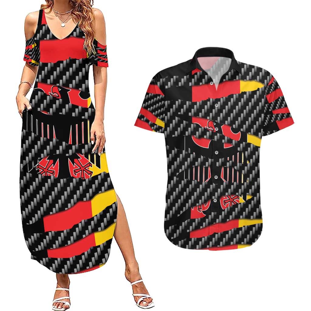 Germany Beast Couples Matching Summer Maxi Dress and Hawaiian Shirt Ripped Flag Graphic - Wonder Print Shop