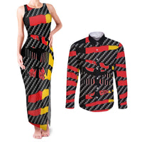 Germany Beast Couples Matching Tank Maxi Dress and Long Sleeve Button Shirt Ripped Flag Graphic - Wonder Print Shop
