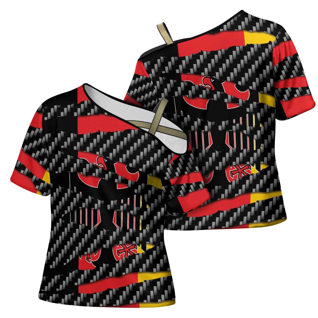 Germany Beast Cross Shoulder Shirt Ripped Flag Graphic - Wonder Print Shop
