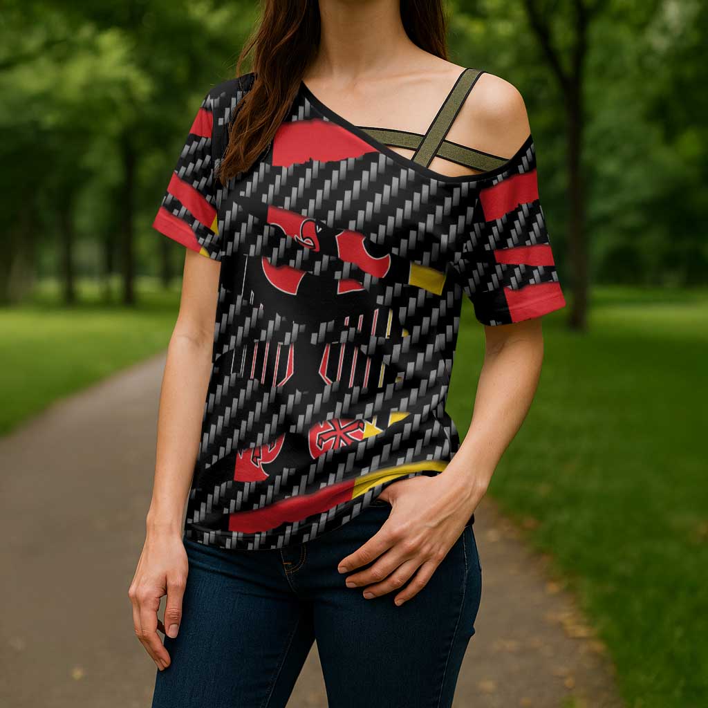 Germany Beast Cross Shoulder Shirt Ripped Flag Graphic - Wonder Print Shop